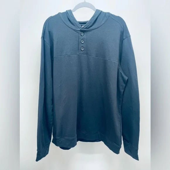 All in Motion Men's Black Button Long Sleeve Thumb Hole Hoodie Size XL - Picture 1 of 10